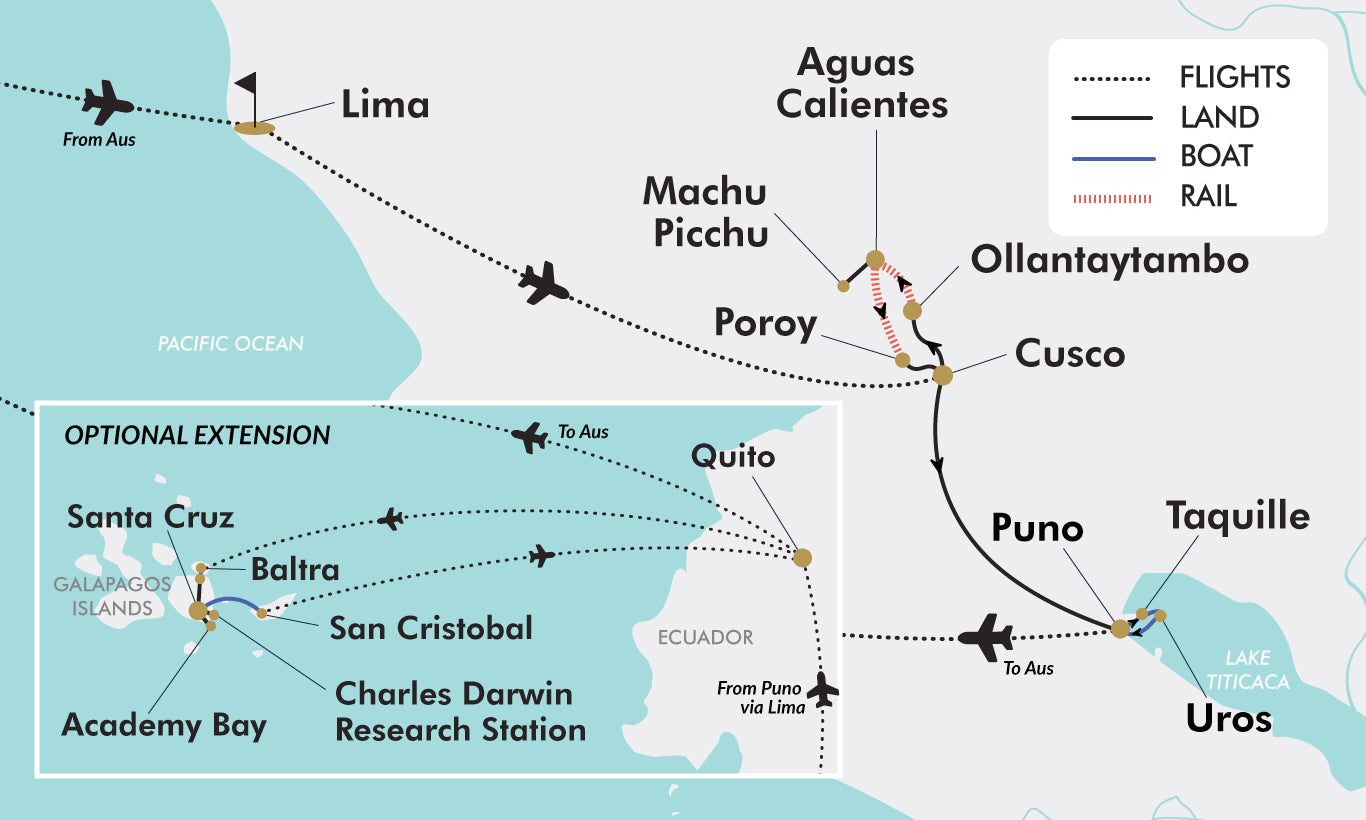 Treasures of Peru Tour Map