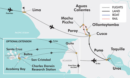 Treasures of Peru Tour Map