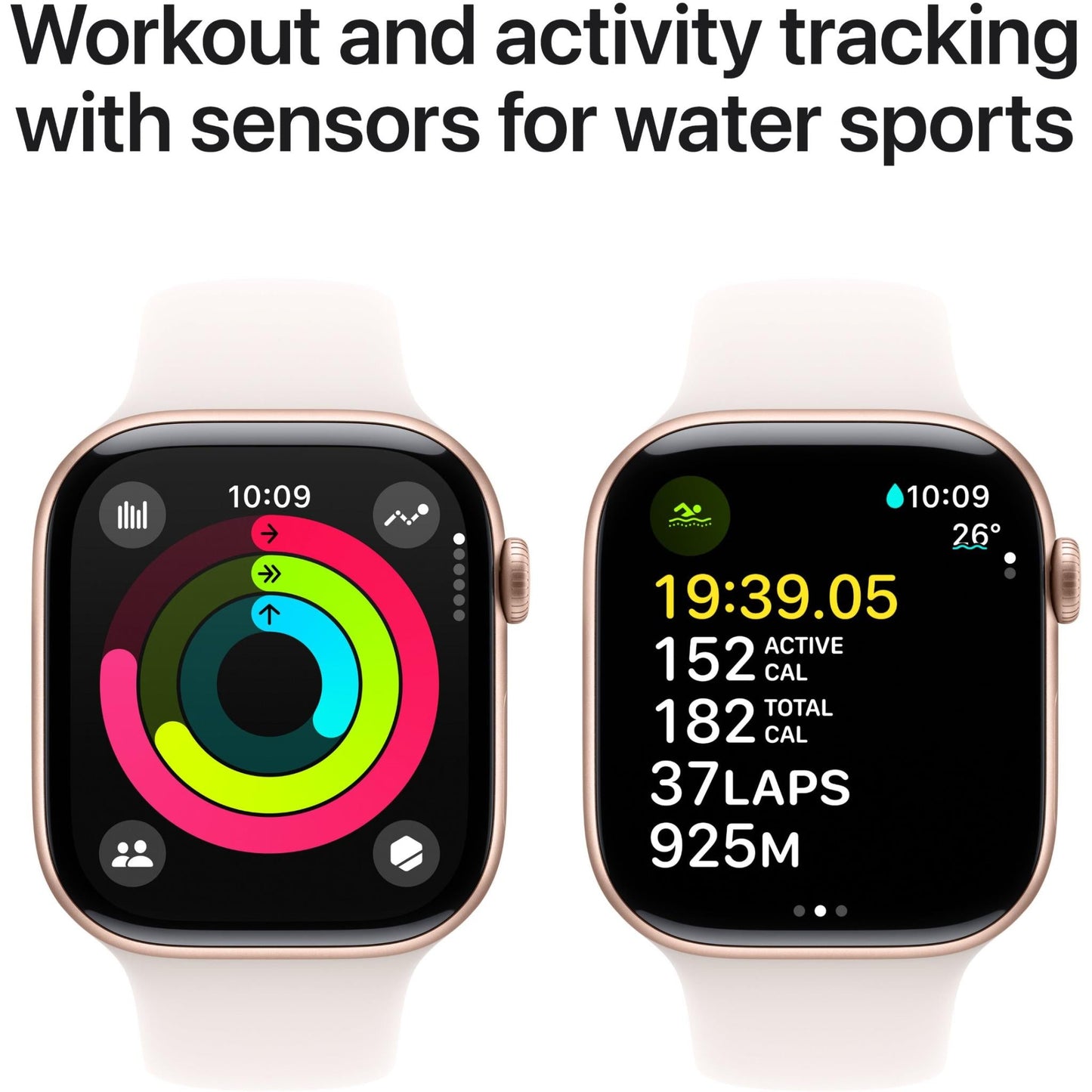 Apple Watch Series 10 46mm Rose Gold Aluminium Case GPS Sport Band (S/M) [Light Blush]