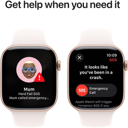 Apple Watch Series 10 46mm Rose Gold Aluminium Case GPS Sport Band (S/M) [Light Blush]
