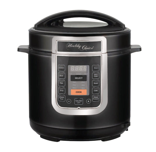 Healthy Choice 6L 1000W Slow & Pressure Cooker (Black/Silver)