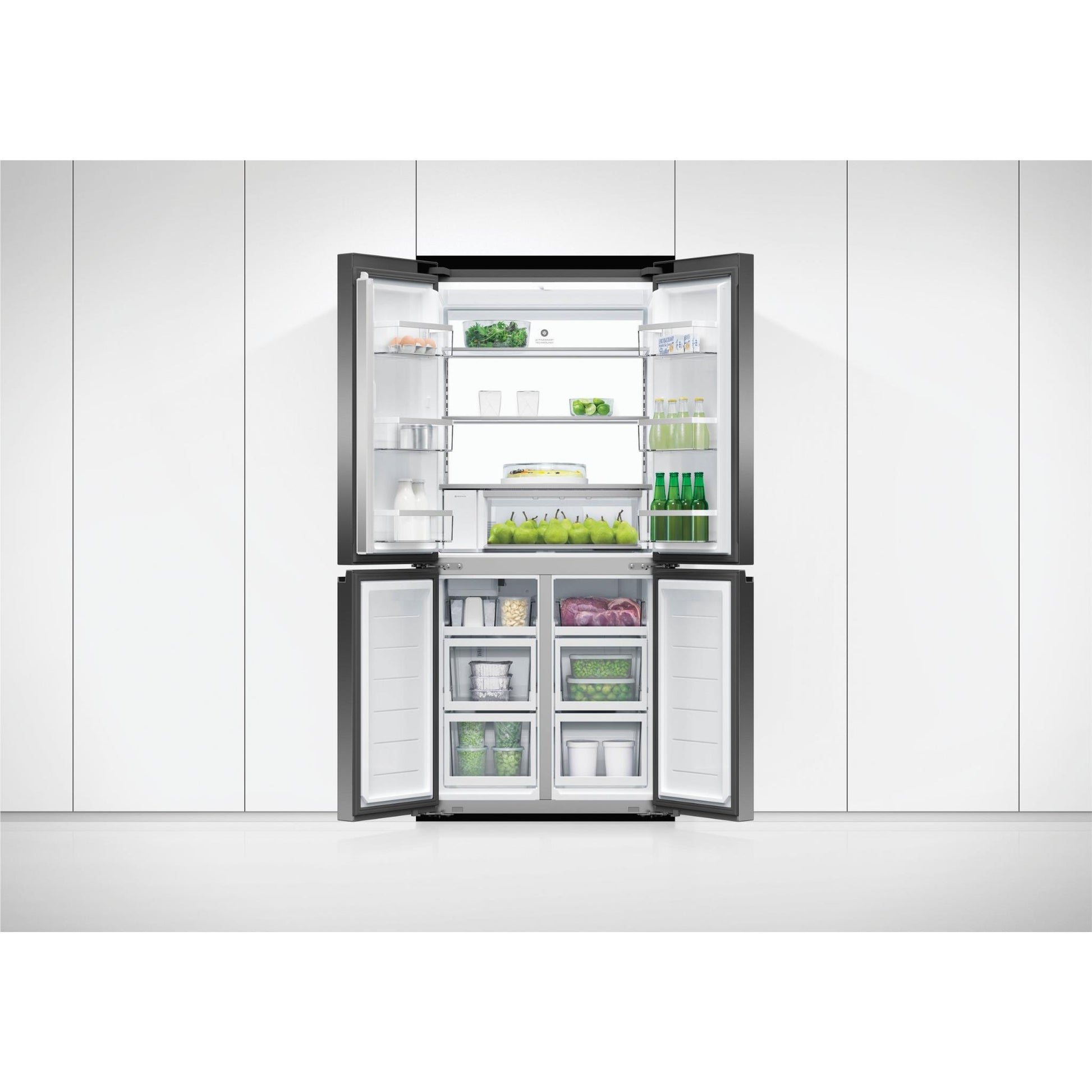 Fisher & Paykel RF500QNUB1 498L Quad Door Ice & Water Fridge (Black Stainless Steel)