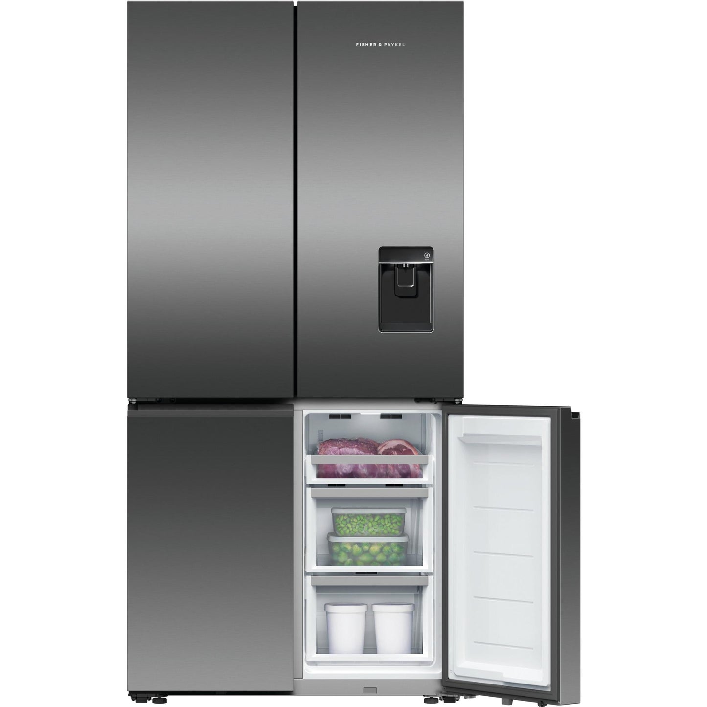 Fisher & Paykel RF730QNUVB1 690L Quad Door Ice & Water Fridge (Black Stainless Steel)