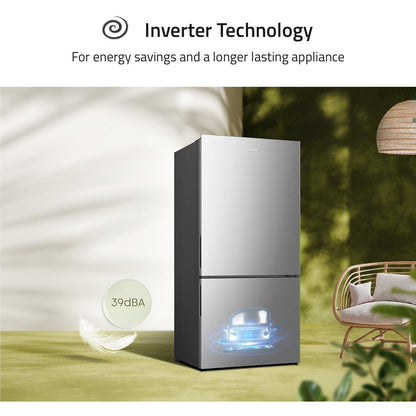 Hisense HRBM503S 503L PureFlat Bottom Mount Fridge (Stainless Steel)