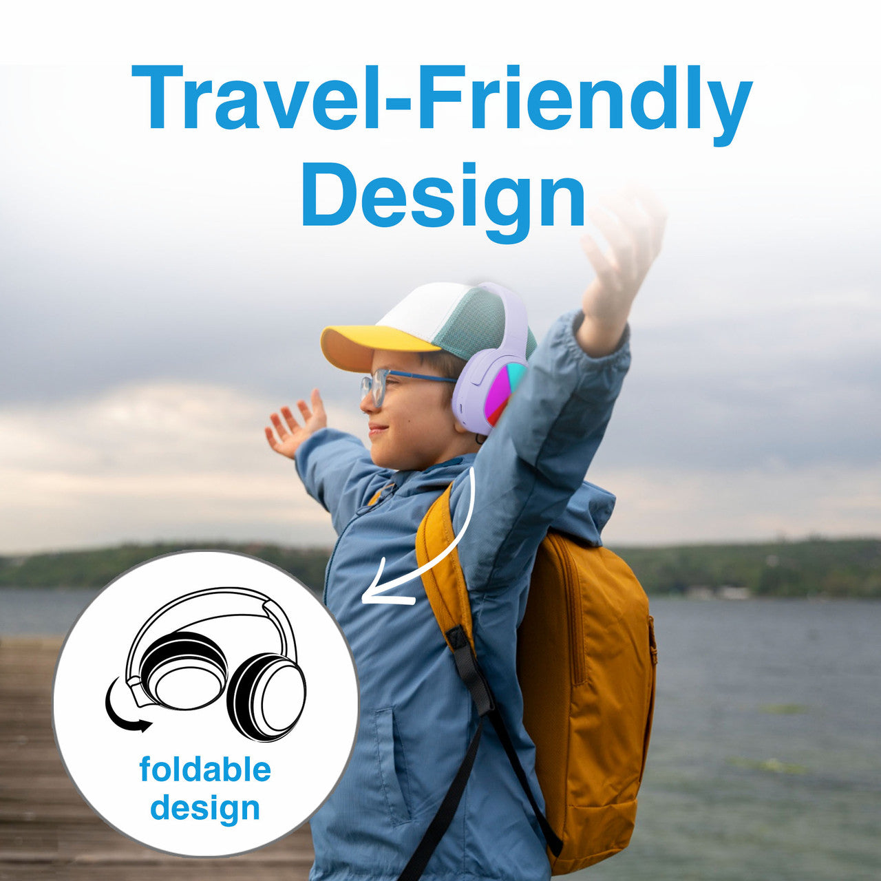 Laser Kids Wireless Headphones – Volume Limited (Purple)