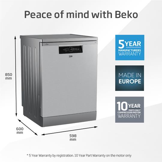 Beko BDFB1430B 14 Place Setting Freestanding Dishwasher (Black)
