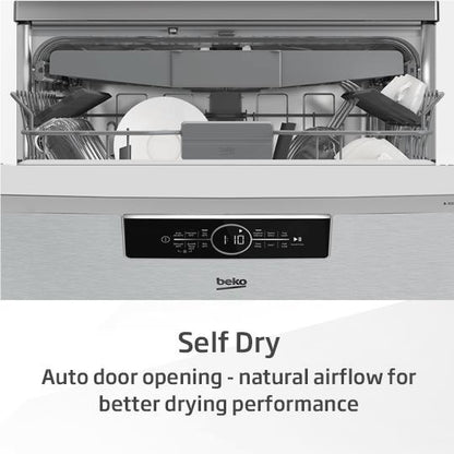 Beko BDFB1630X 16 Place Setting Freestanding Dishwasher (Platinum Steel)