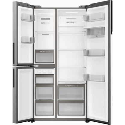 Haier HRF575XHS 574L S+ Three-Door Side-By-Side Fridge (Satina)