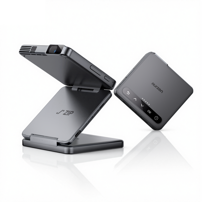 Aurzen ZIP Tri-Fold Portable Projector Grey
