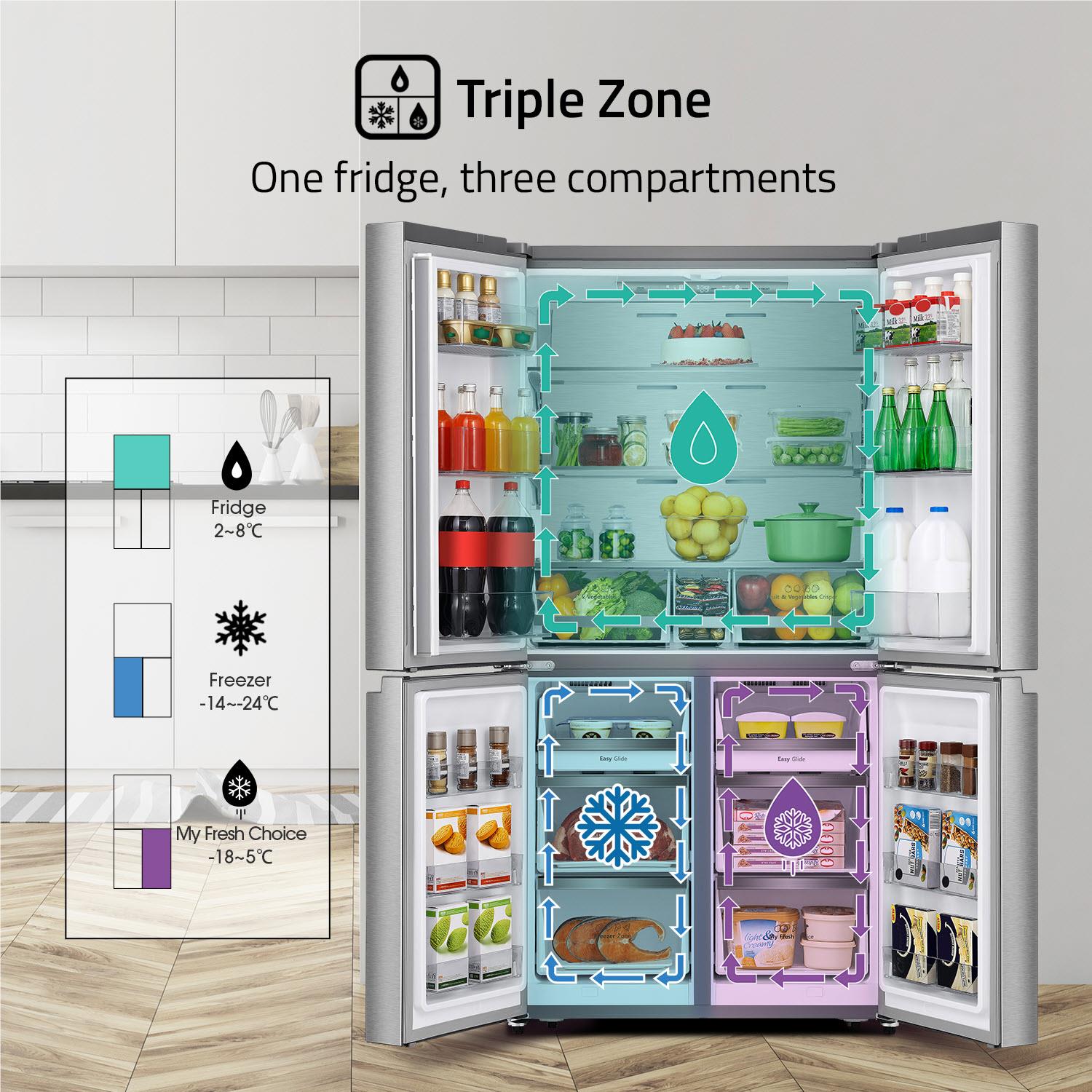 Hisense HRCD610TS 609L PureFlat French Door Fridge (Stainless Steel)