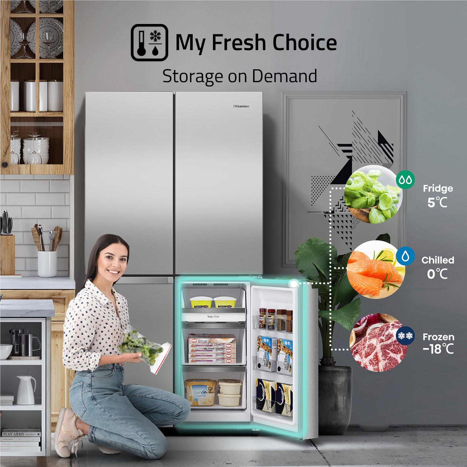Hisense HRCD610TS 609L PureFlat French Door Fridge (Stainless Steel)