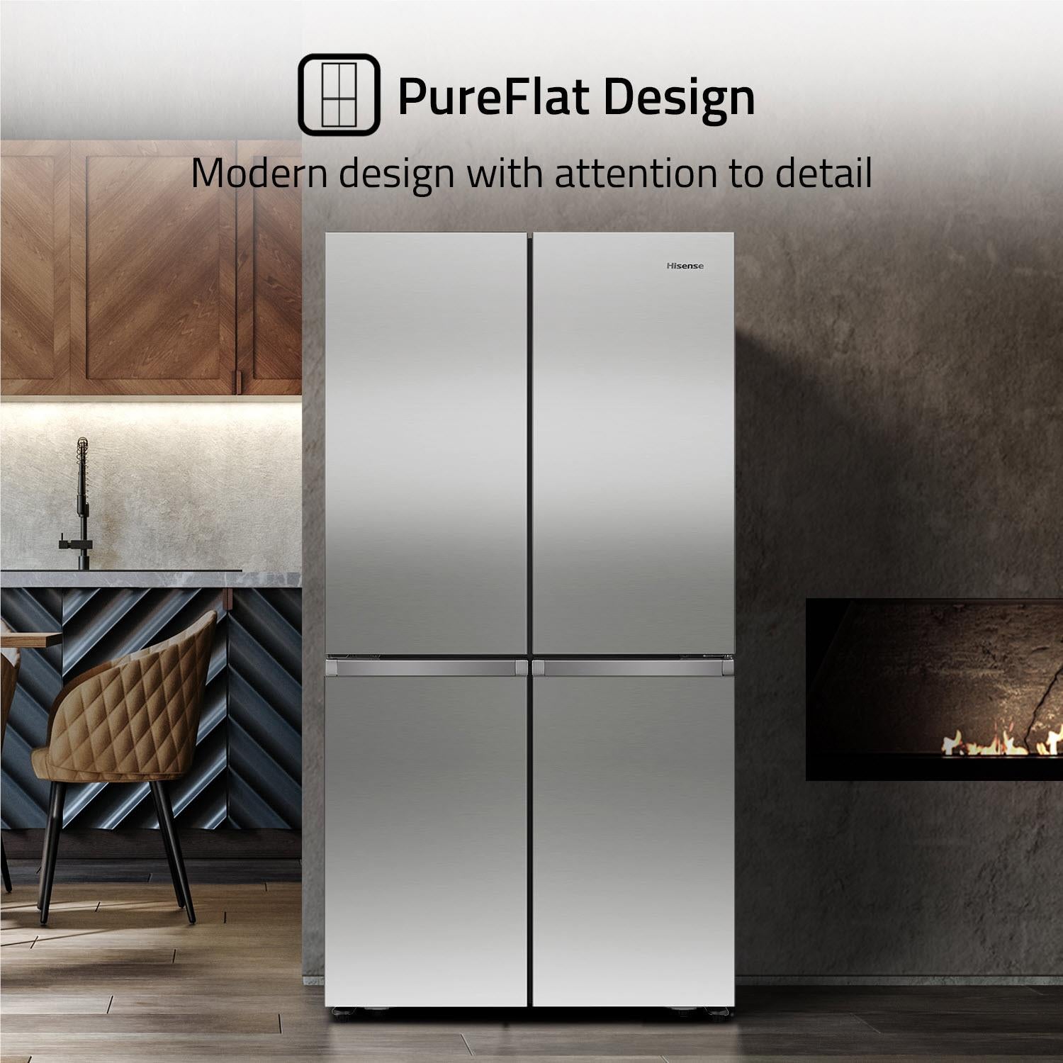 Hisense HRCD610TS 609L PureFlat French Door Fridge (Stainless Steel)