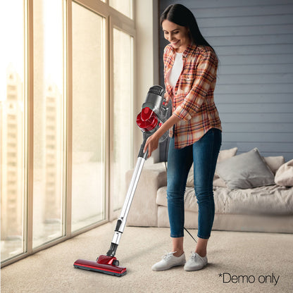 Devanti Stick Vacuum Cleaner Handheld Corded 450W (Red)
