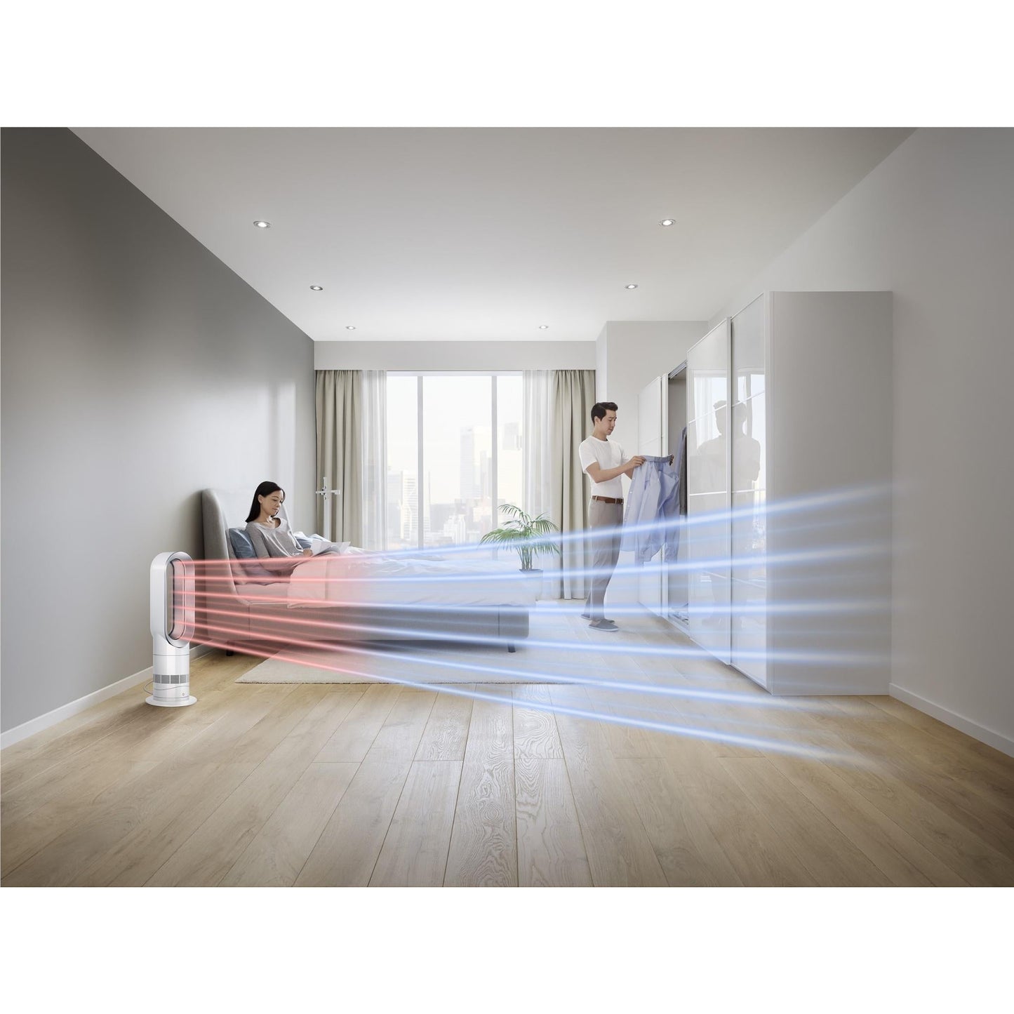 Dyson AM09 Hot+Cool Fan Heater (White/Silver)