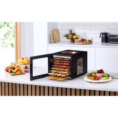 Morphy Richards 8 Shelf Food Dehydrator Stainless Steel Trays 10 Presets  Black