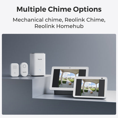 Reolink 2K 4MP Battery Video Doorbell Smart Detection Chime White