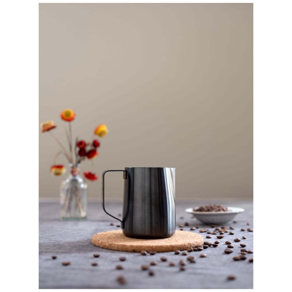 Euroline Stainless Steel PVD Milk Jug for Frothing Coffee Making 600ml (Black)