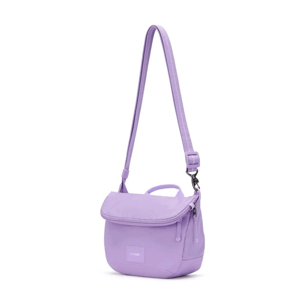 Pacsafe Go Anti-Theft RFID Blocking Expandable Saddle Crossbody Bag Lavender