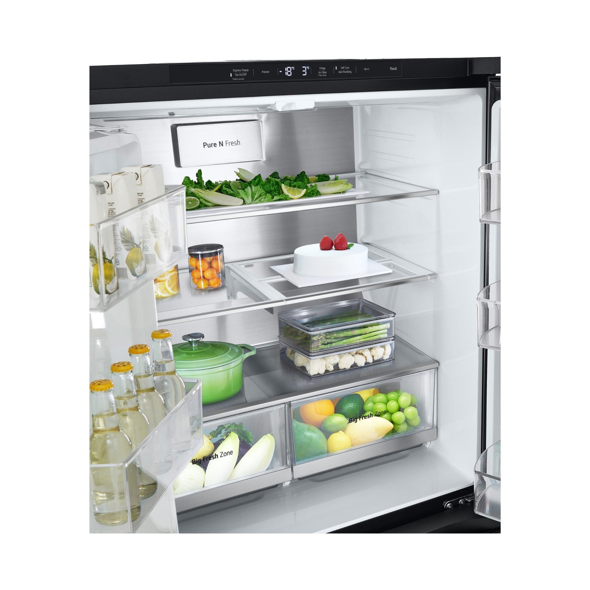 LG GF-LN500MBL 506L Slim French Door Fridge (Matte Black) [Non-Plumbed]