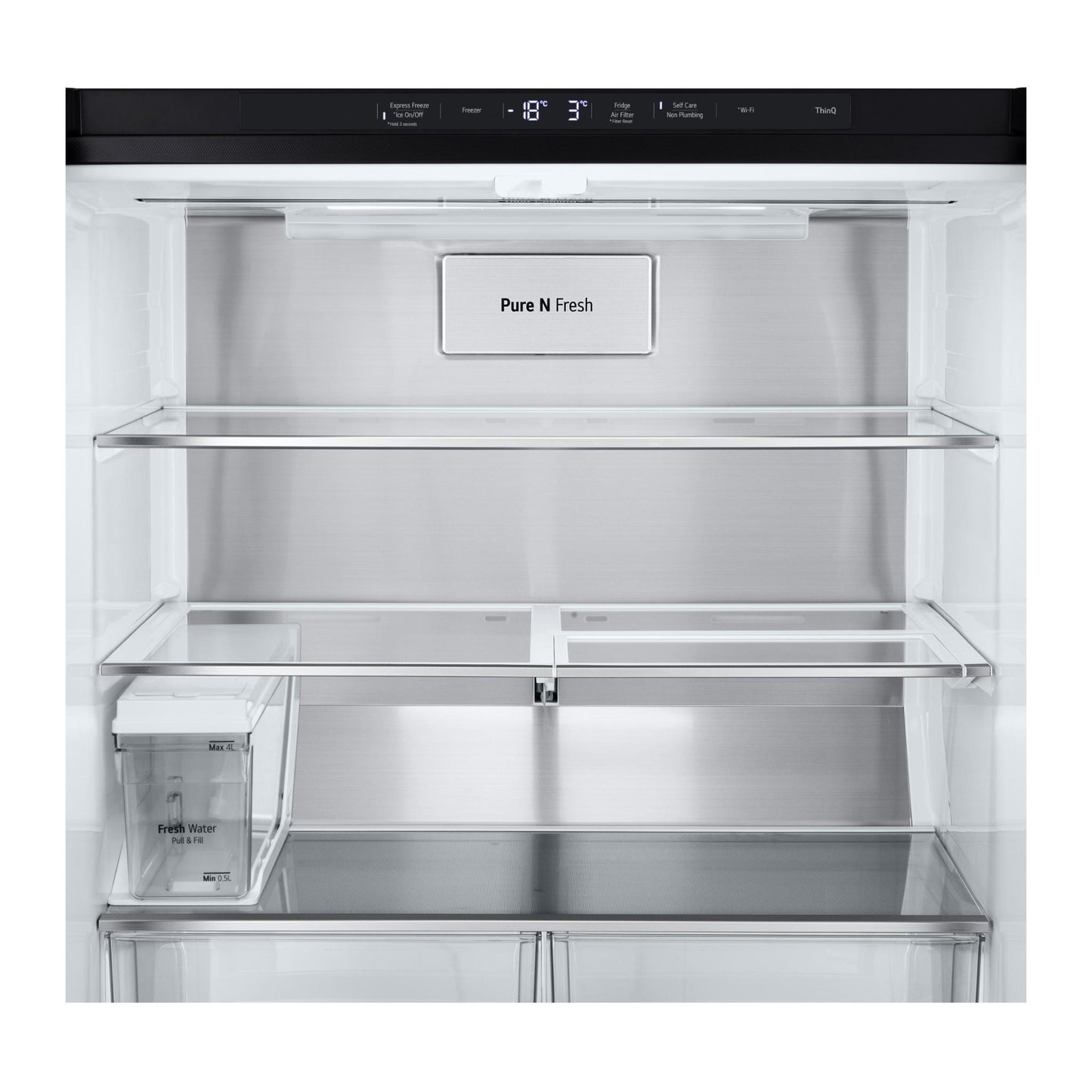 LG GF-LN500MBL 506L Slim French Door Fridge (Matte Black) [Non-Plumbed]
