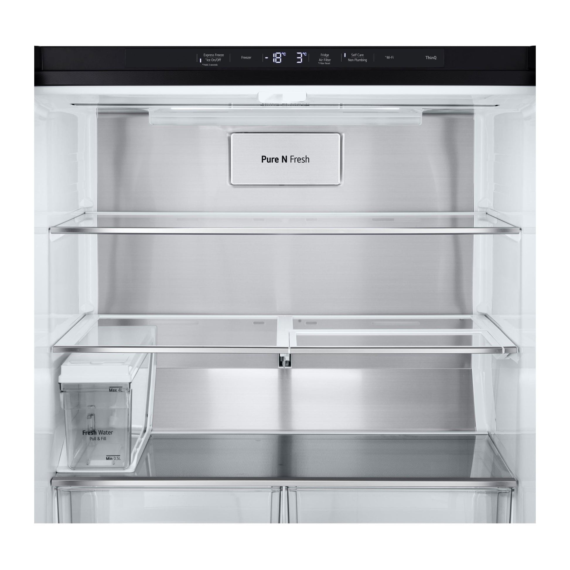 LG GF-LN500MBL 506L Slim French Door Fridge (Matte Black) [Non-Plumbed]
