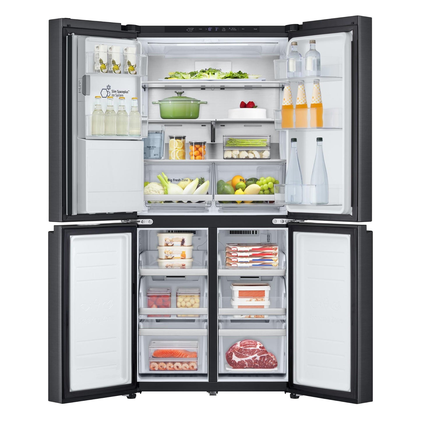 LG GF-LN500MBL 506L Slim French Door Fridge (Matte Black) [Non-Plumbed]