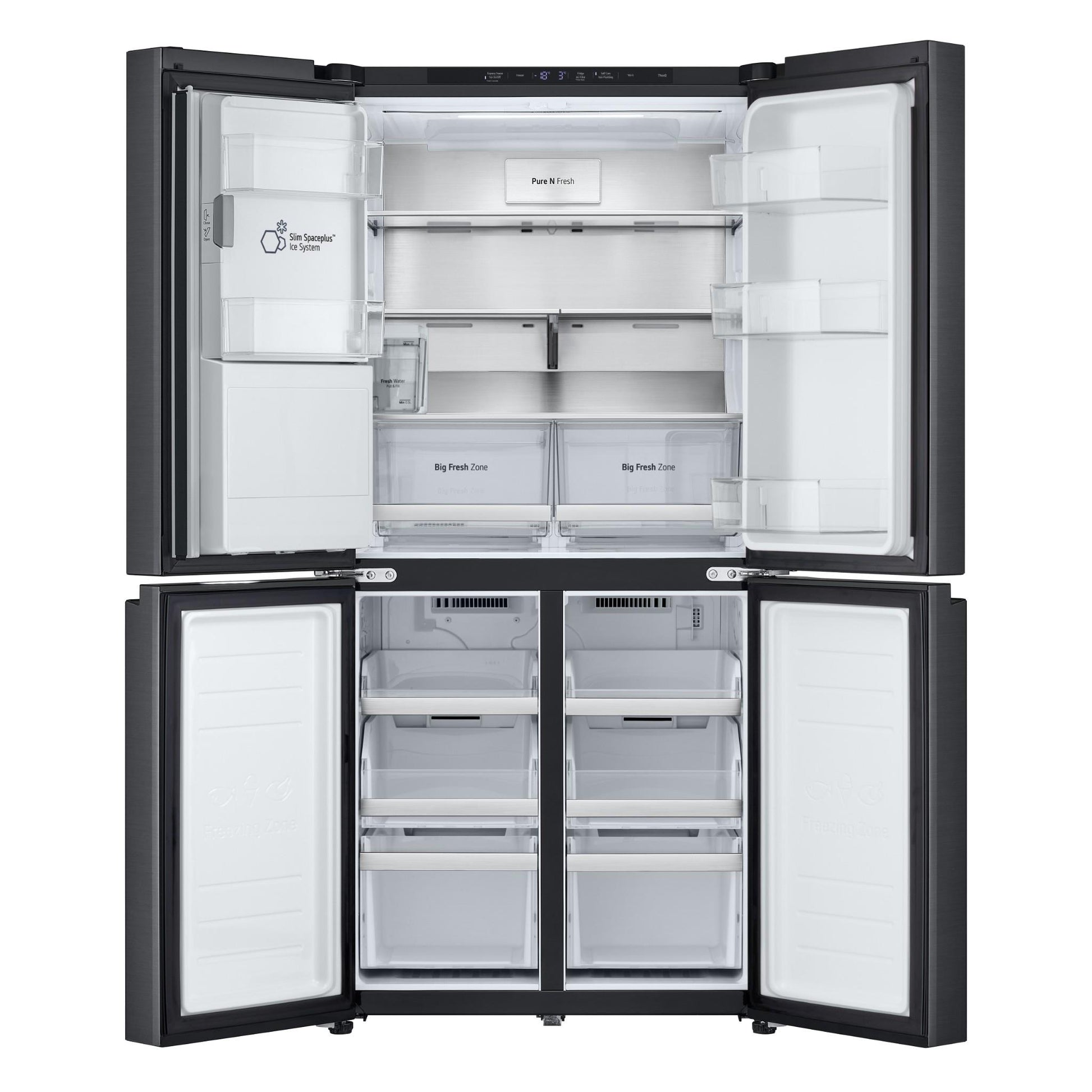 LG GF-LN500MBL 506L Slim French Door Fridge (Matte Black) [Non-Plumbed]