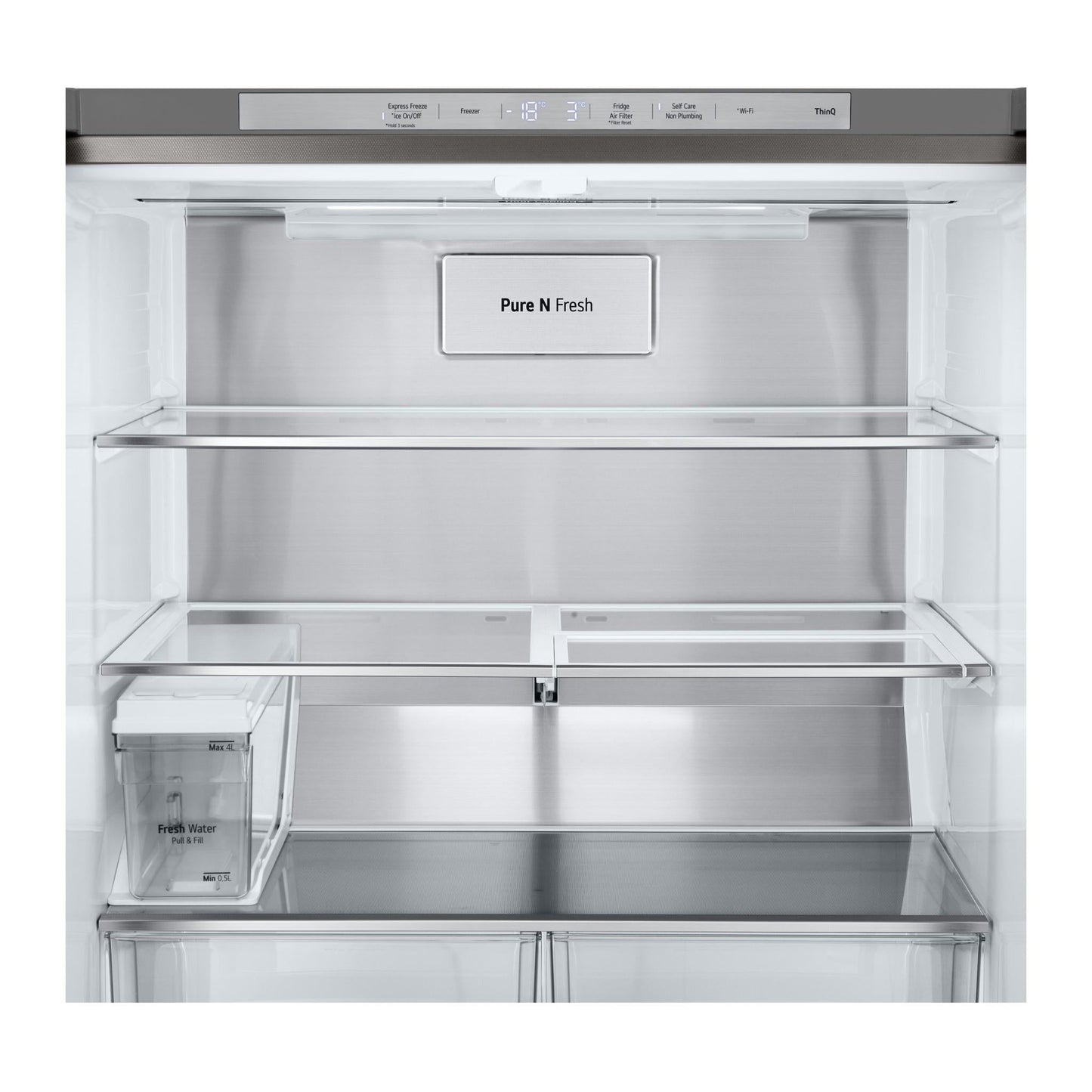 LG GF-LN500PL 506L Slim French Door Fridge (Stainless) [Non-Plumbed]