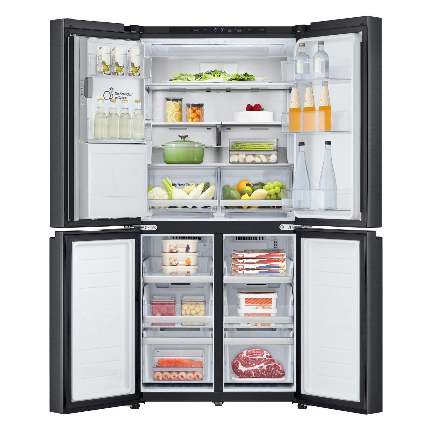 LG GF-L500MBL 506L Slim French Door Fridge (Matte Black) [Plumbed]