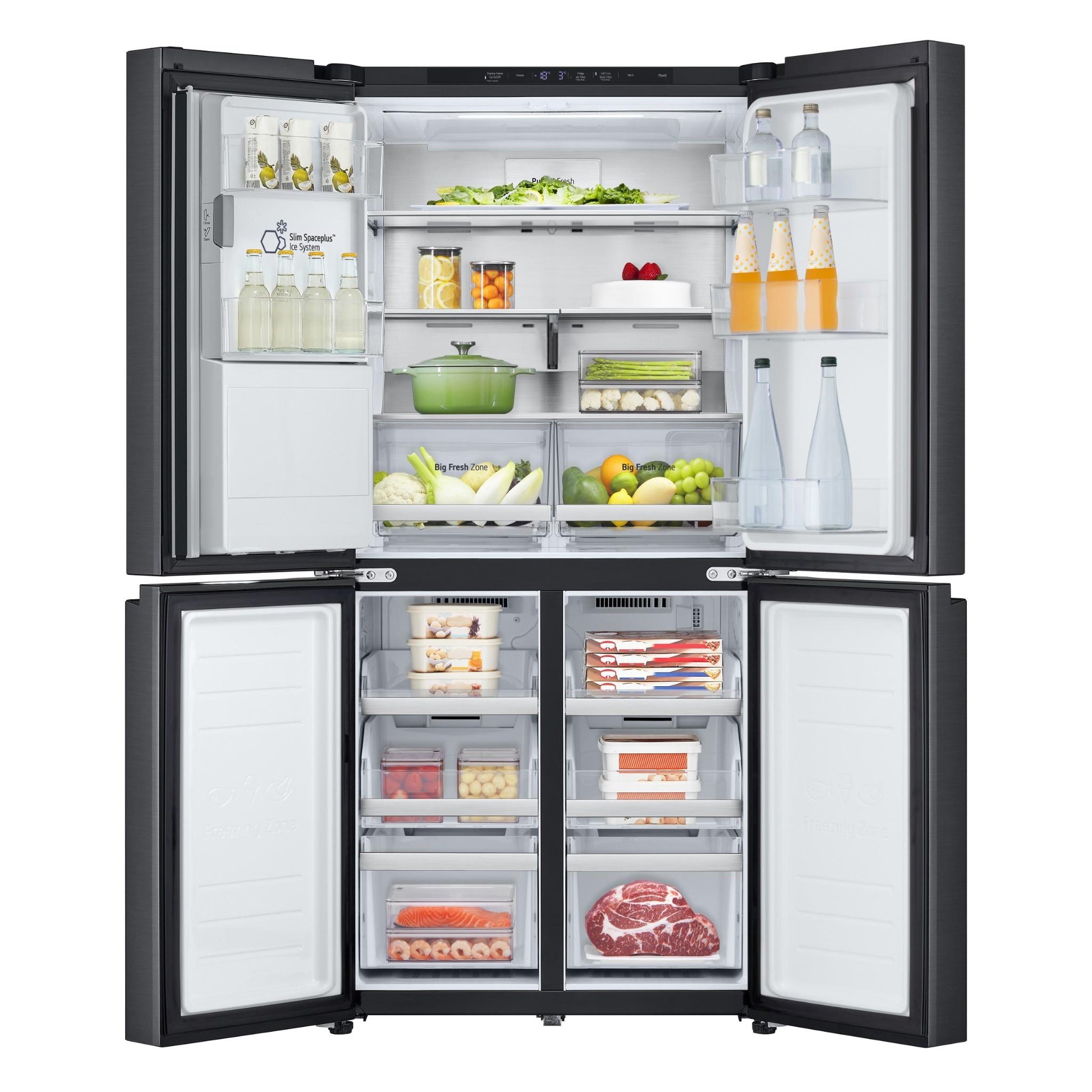 LG GF-L500MBL 506L Slim French Door Fridge (Matte Black) [Plumbed]