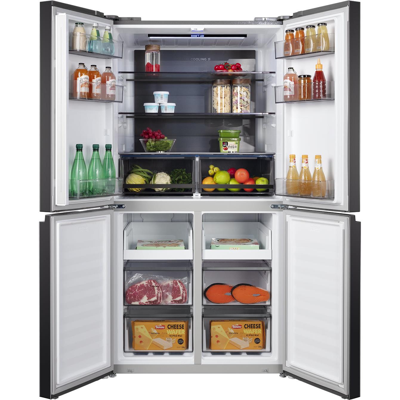 ChiQ CCD601NBS 601L Quad Door Fridge