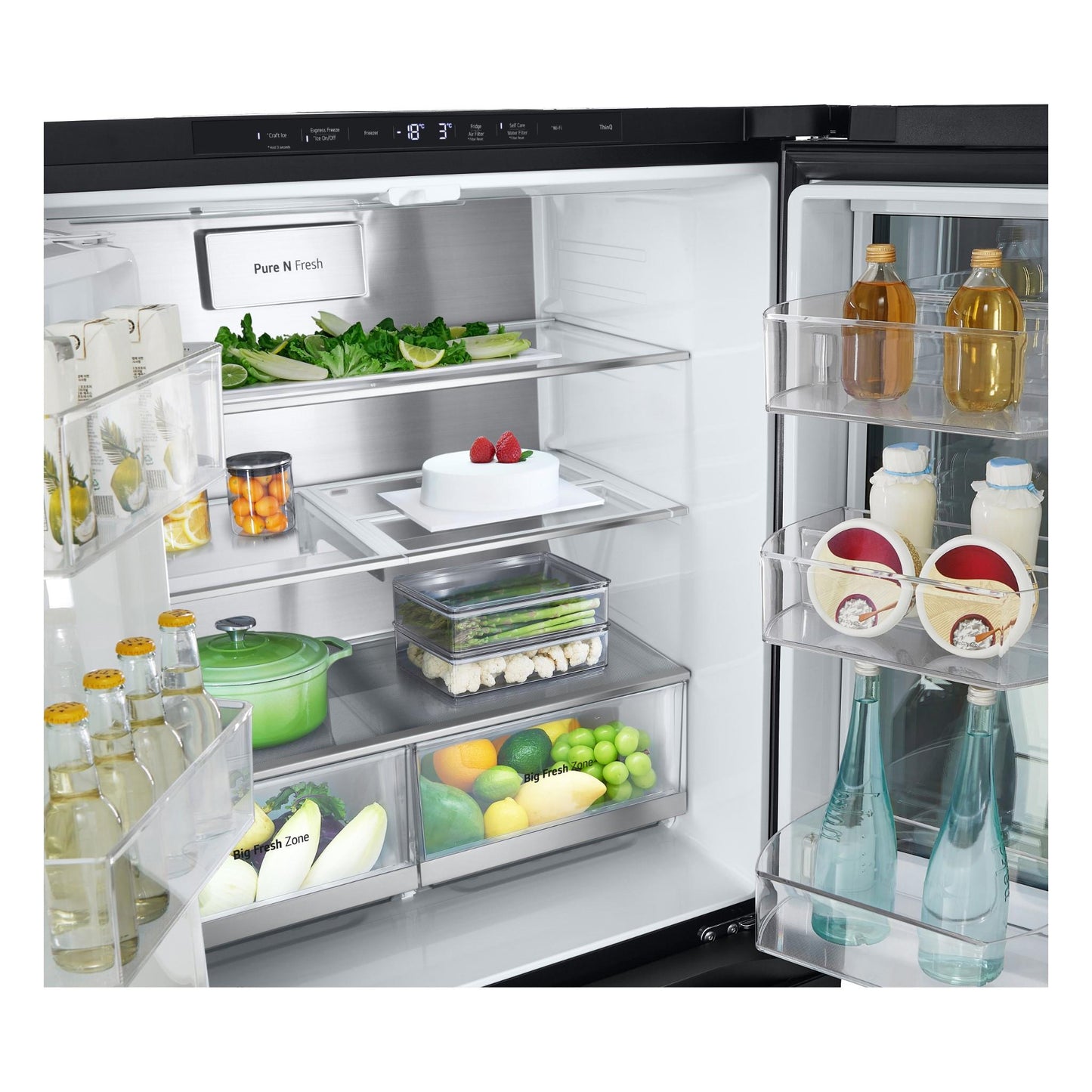 LG GF-V500MBLC 508L Slim French Door Fridge (Matte Black)