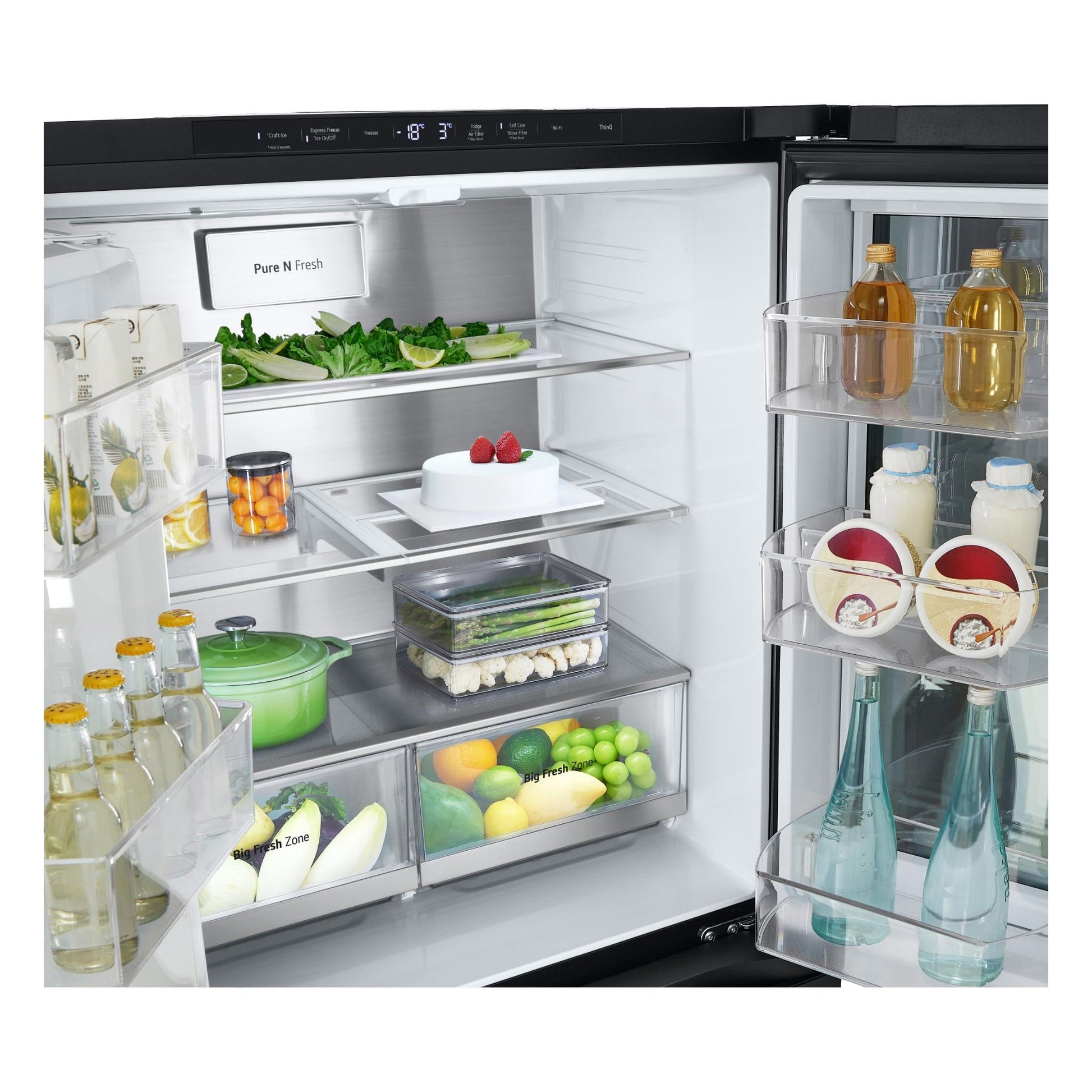 LG GF-V500MBLC 508L Slim French Door Fridge (Matte Black)
