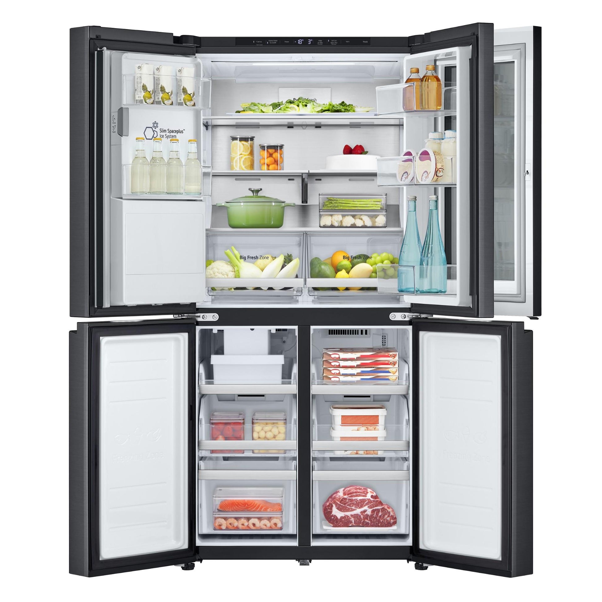 LG GF-V500MBLC 508L Slim French Door Fridge (Matte Black)