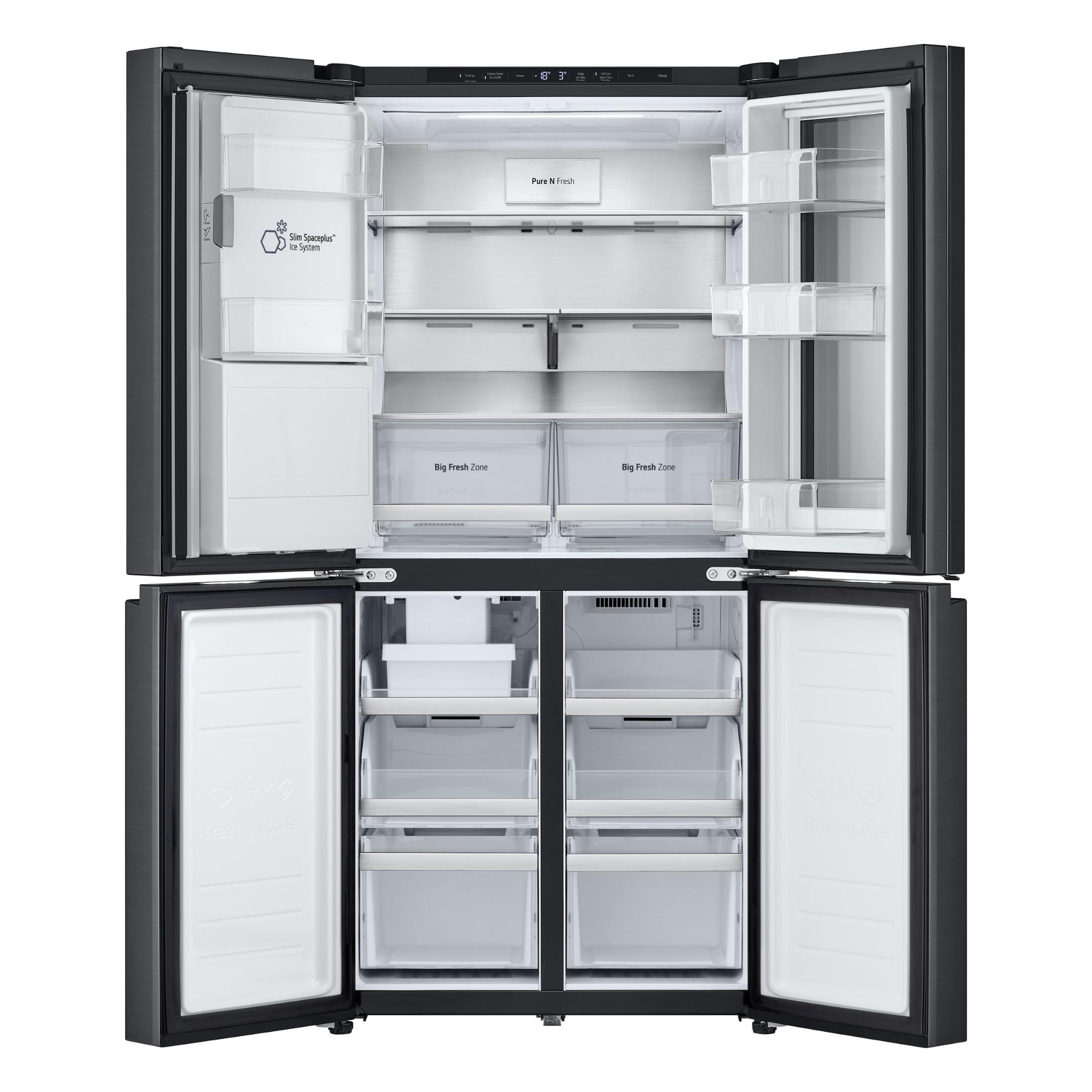 LG GF-V500MBLC 508L Slim French Door Fridge (Matte Black)