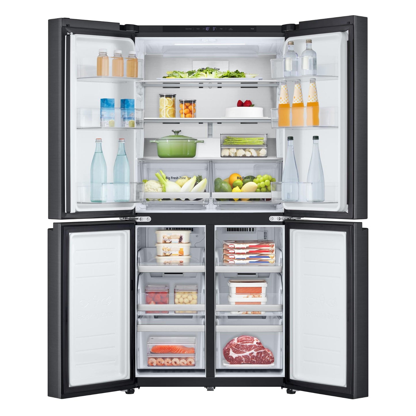 LG GF-B505MBL 530L Basic Slim French Door Fridge (Matte Black)