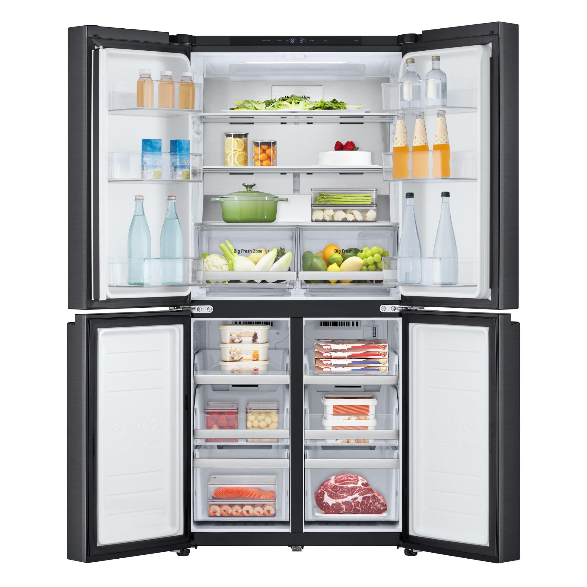 LG GF-B505MBL 530L Basic Slim French Door Fridge (Matte Black)