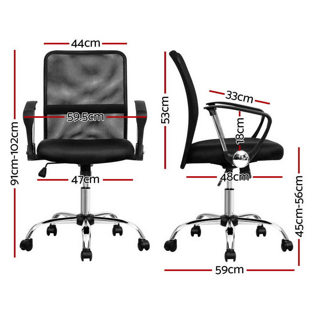 Artiss Mesh Office Chair Mid Back (Black)