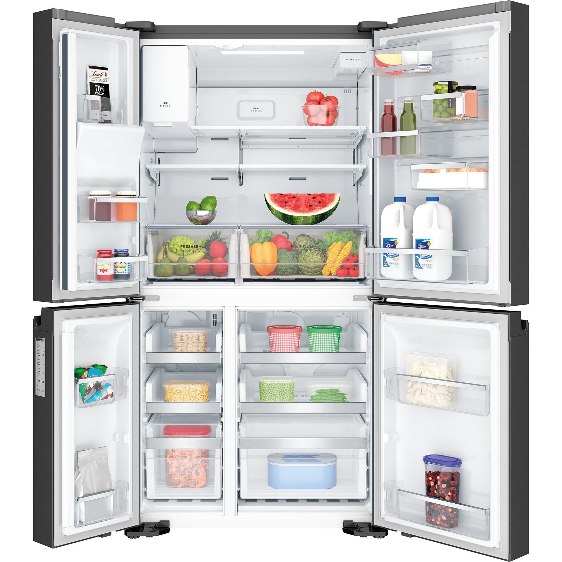 Westinghouse WQE6170BB 609L Quad Door Fridge (Matte Black)