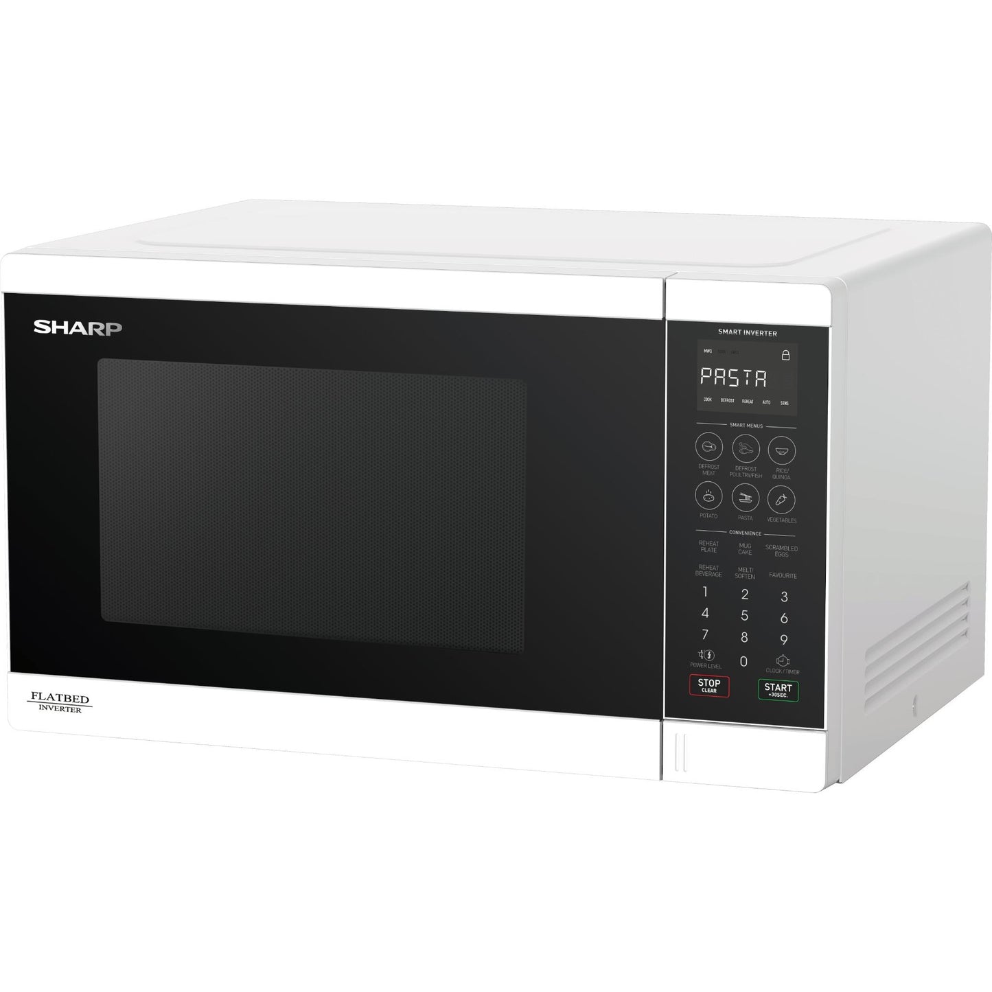 Sharp SM327FHW 32L 1200W Flatbed Microwave (White)