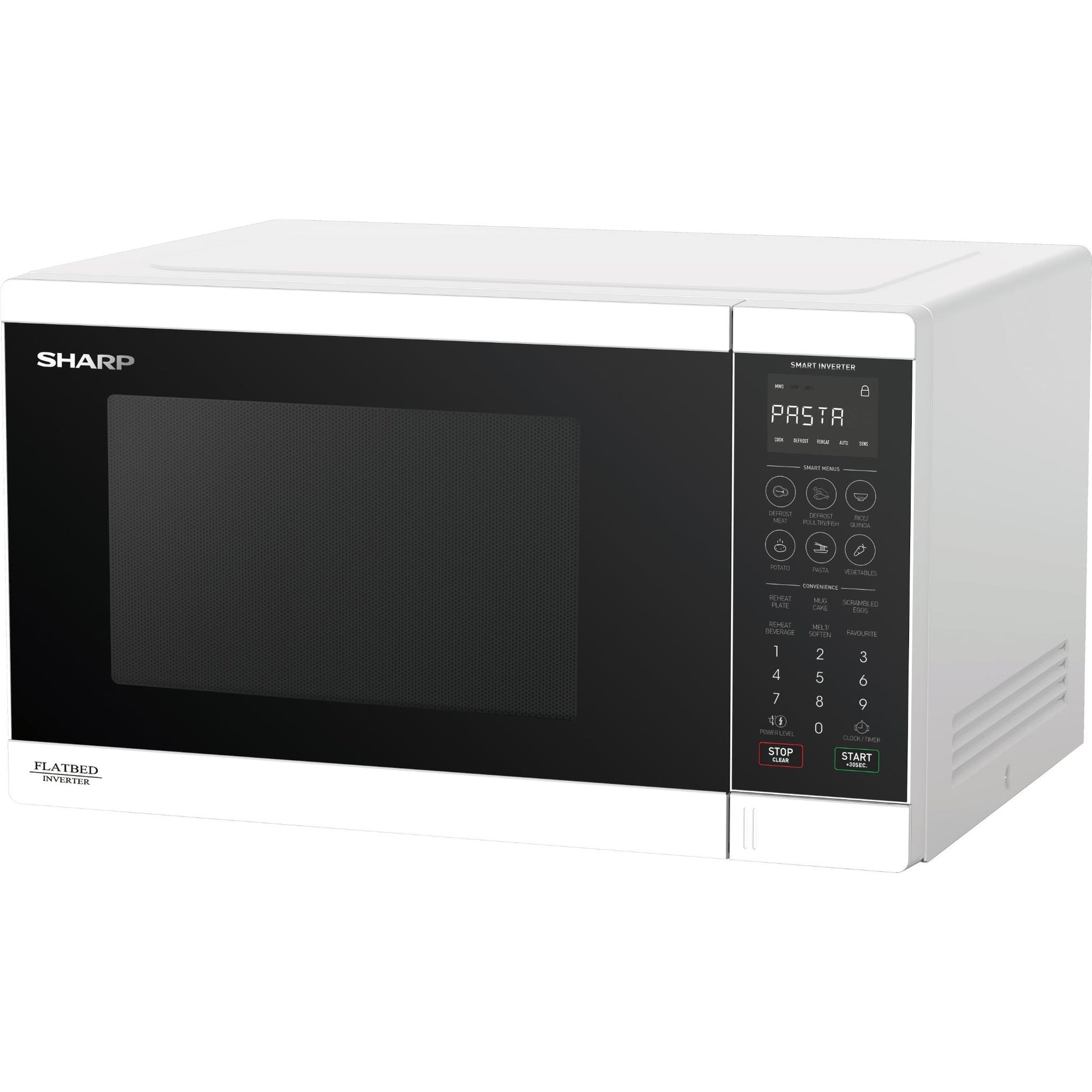 Sharp SM327FHW 32L 1200W Flatbed Microwave (White)