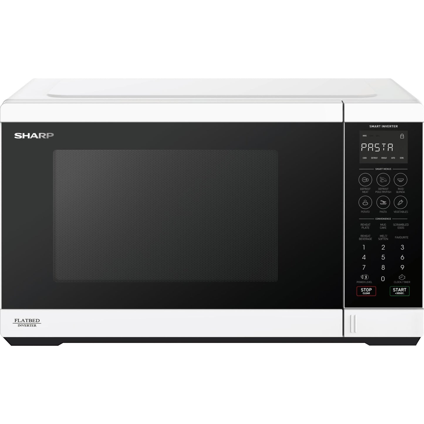 Sharp SM327FHW 32L 1200W Flatbed Microwave (White)