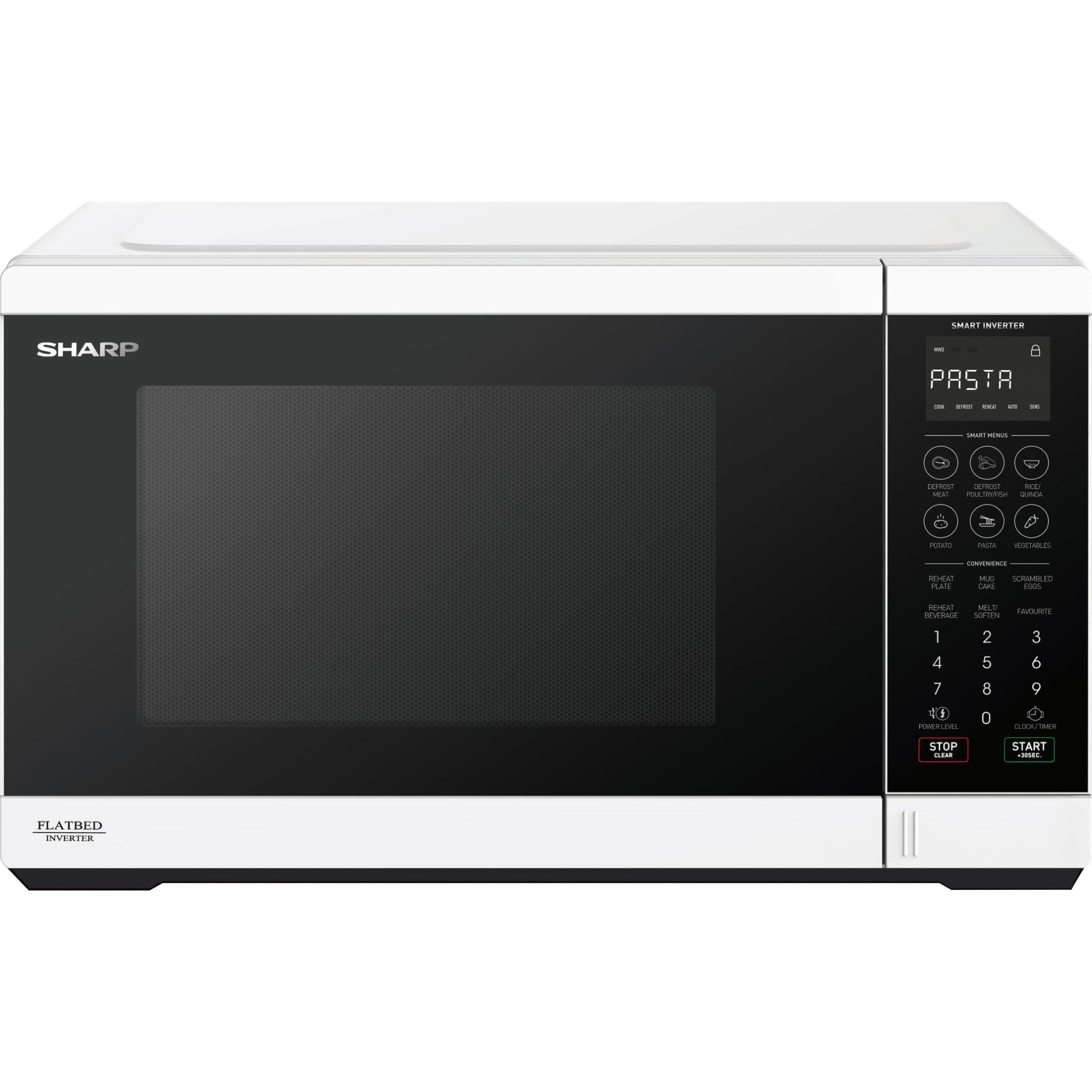 Sharp SM327FHW 32L 1200W Flatbed Microwave (White)