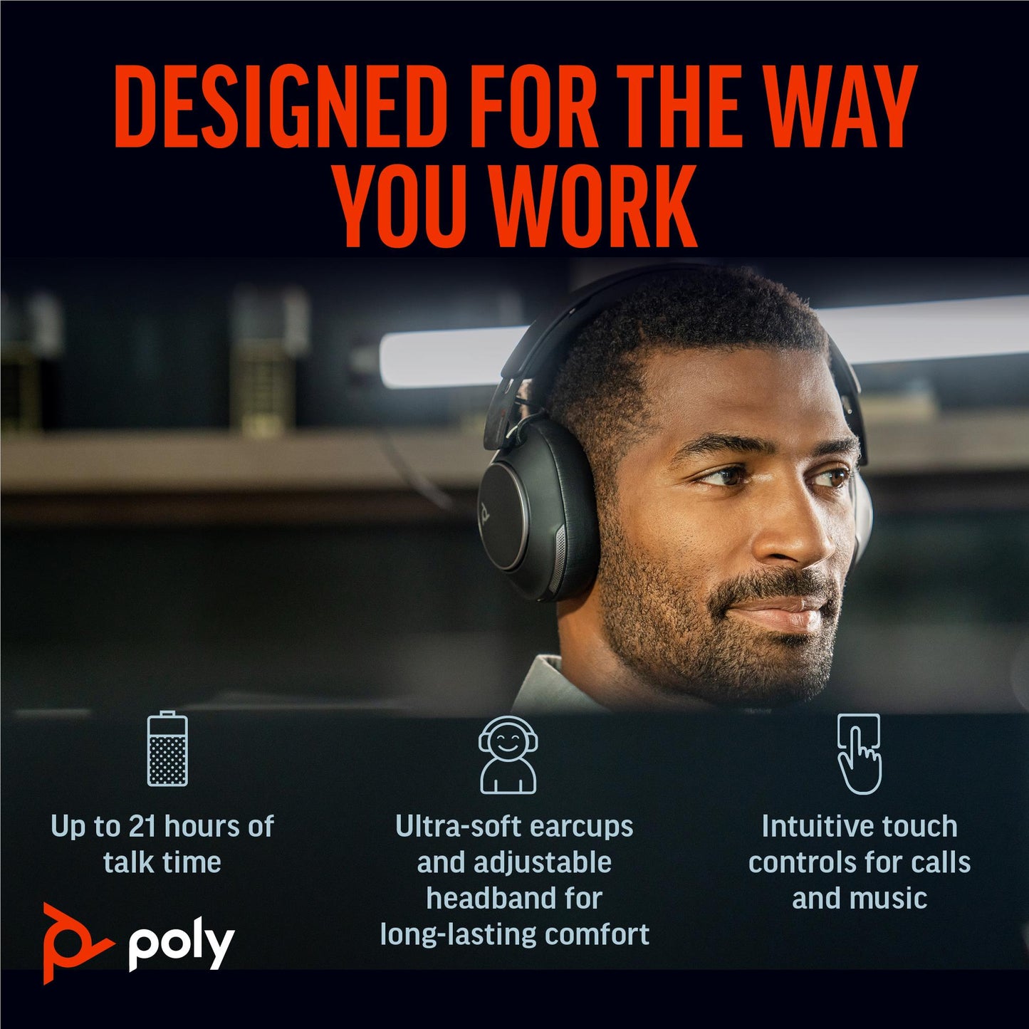 HP Poly Voyager Surround 80 UC Wireless Over-Ear Headphones