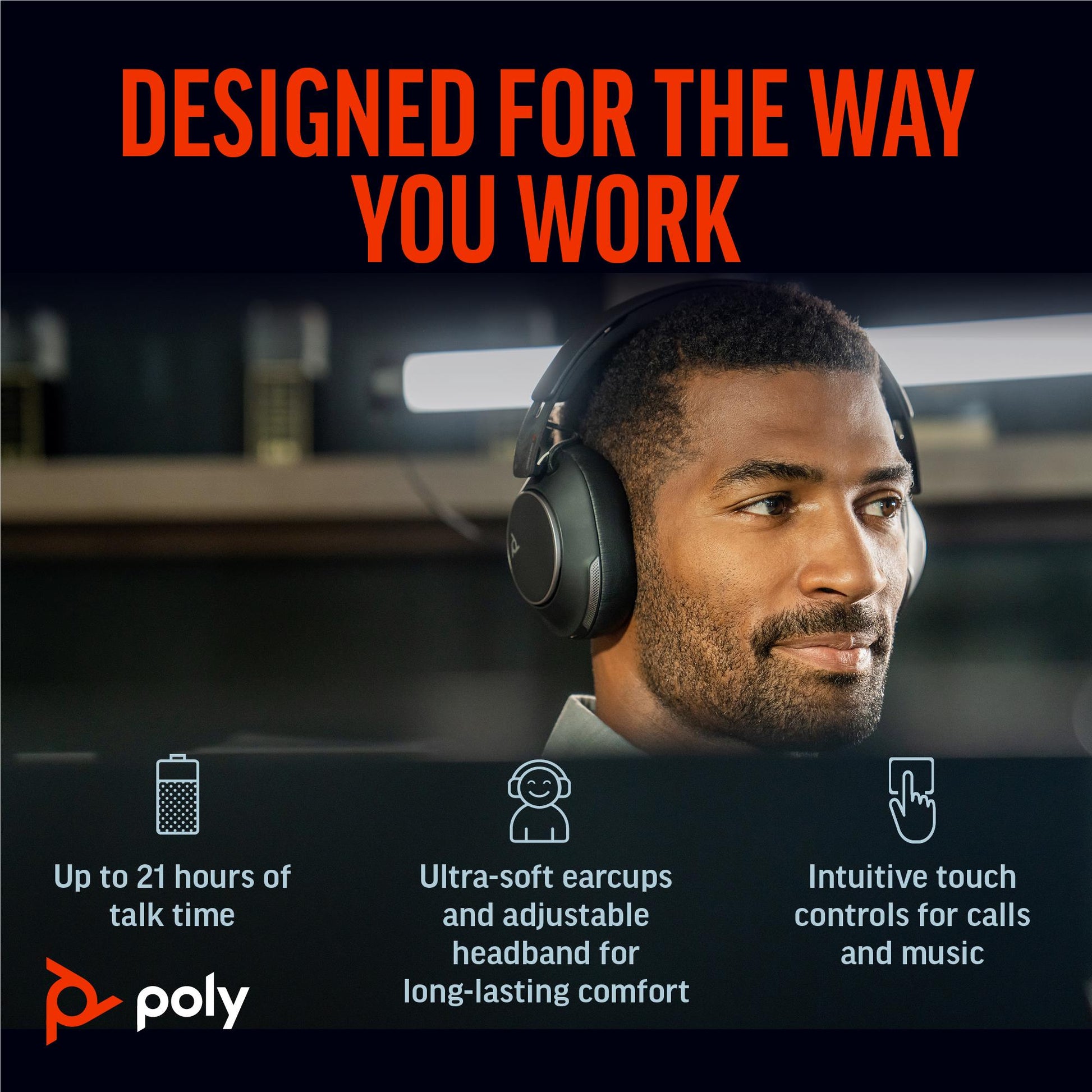HP Poly Voyager Surround 80 UC Wireless Over-Ear Headphones
