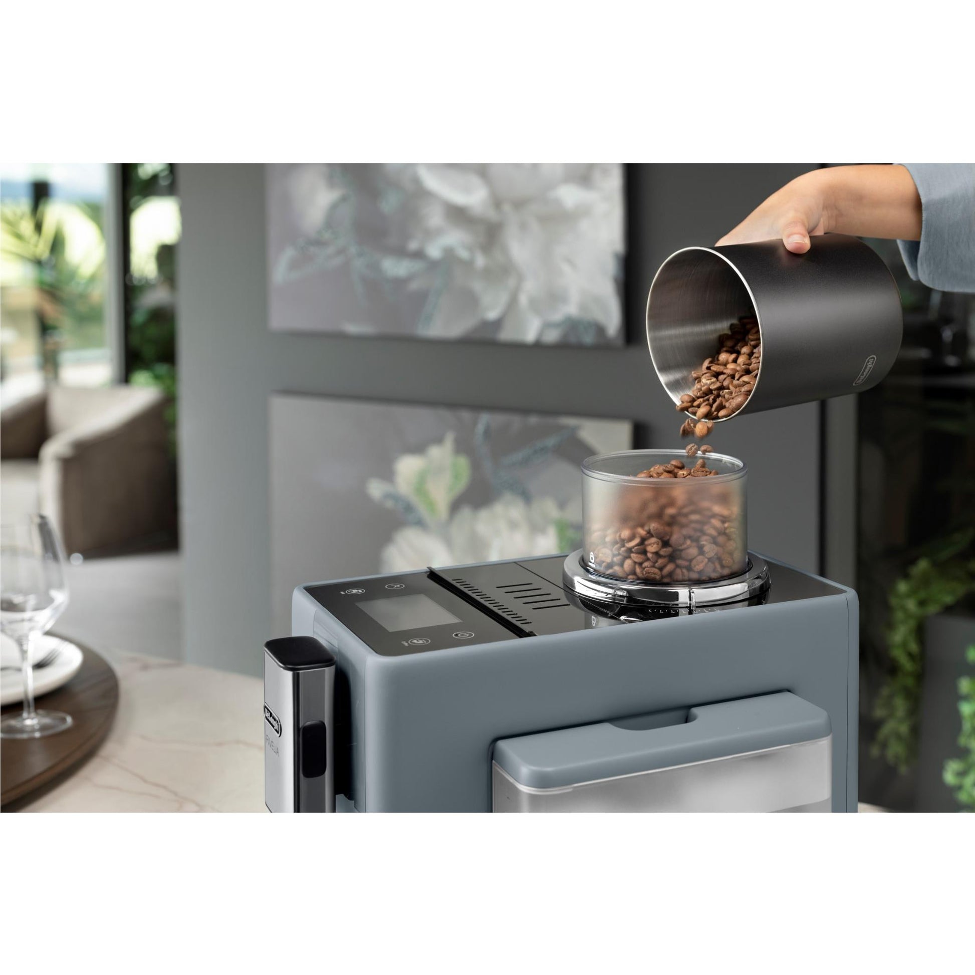 De'Longhi Rivelia Fully Automatic Coffee Machine (Pebble Grey)