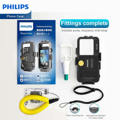 Philips Diving Phone Case for iPhone 7-14 Mobile Protection Cover (Clear)