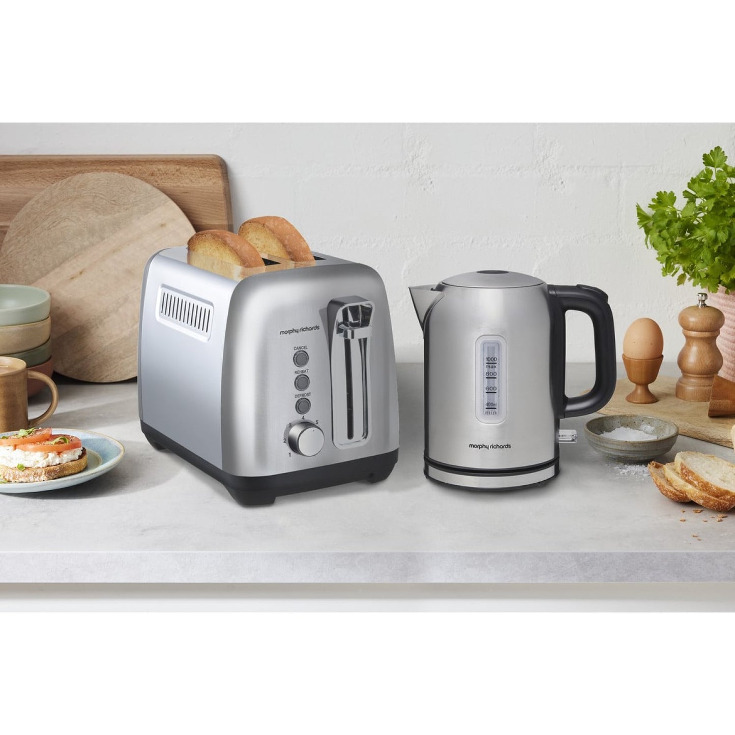 Morphy Richards Equip 1L Stainless Steel Electric Jug Kettle with 360d Base