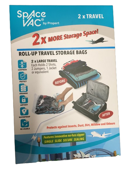 Space Vac Travel 2Pk Vacuum Storage Space Saver Travel Reusable Compressed