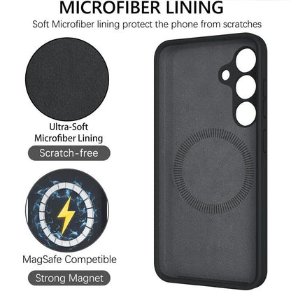 iShield [MagSafe] Liquid Silicon Snap Case, Samsung s25 Plus (Black)
